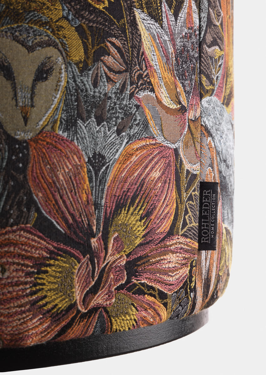 Hocker by Olaf Hajek - South African Flora Pouf - Monochrome - 43x54