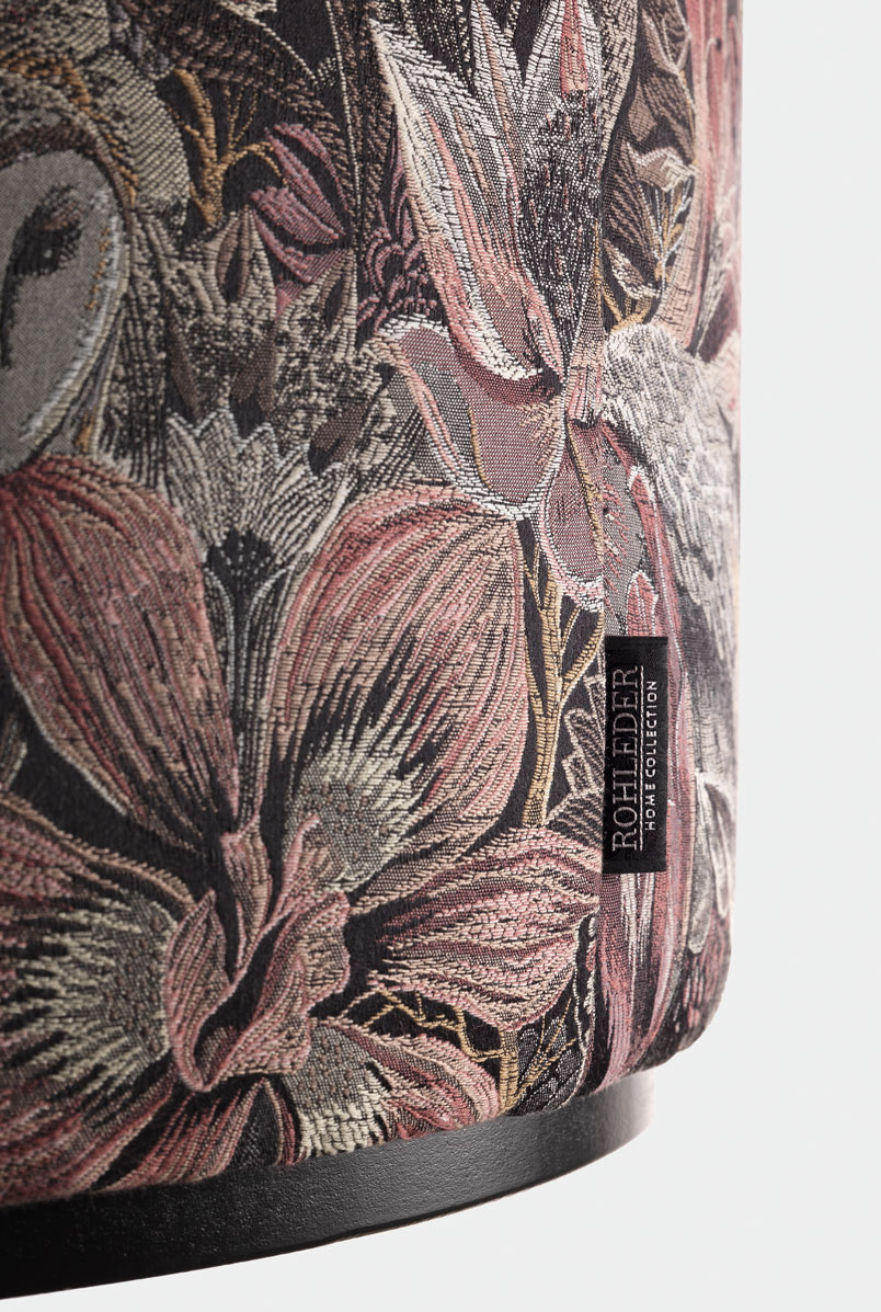 Hocker by Olaf Hajek - South African Flora Pouf - Monochrome - 43x54