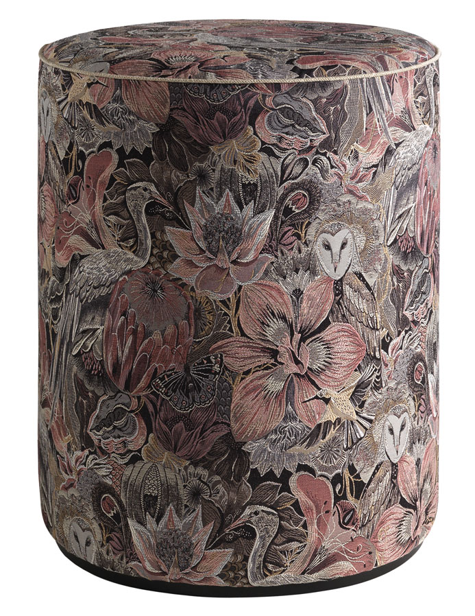 Hocker by Olaf Hajek - South African Flora Pouf - Monochrome - 43x54