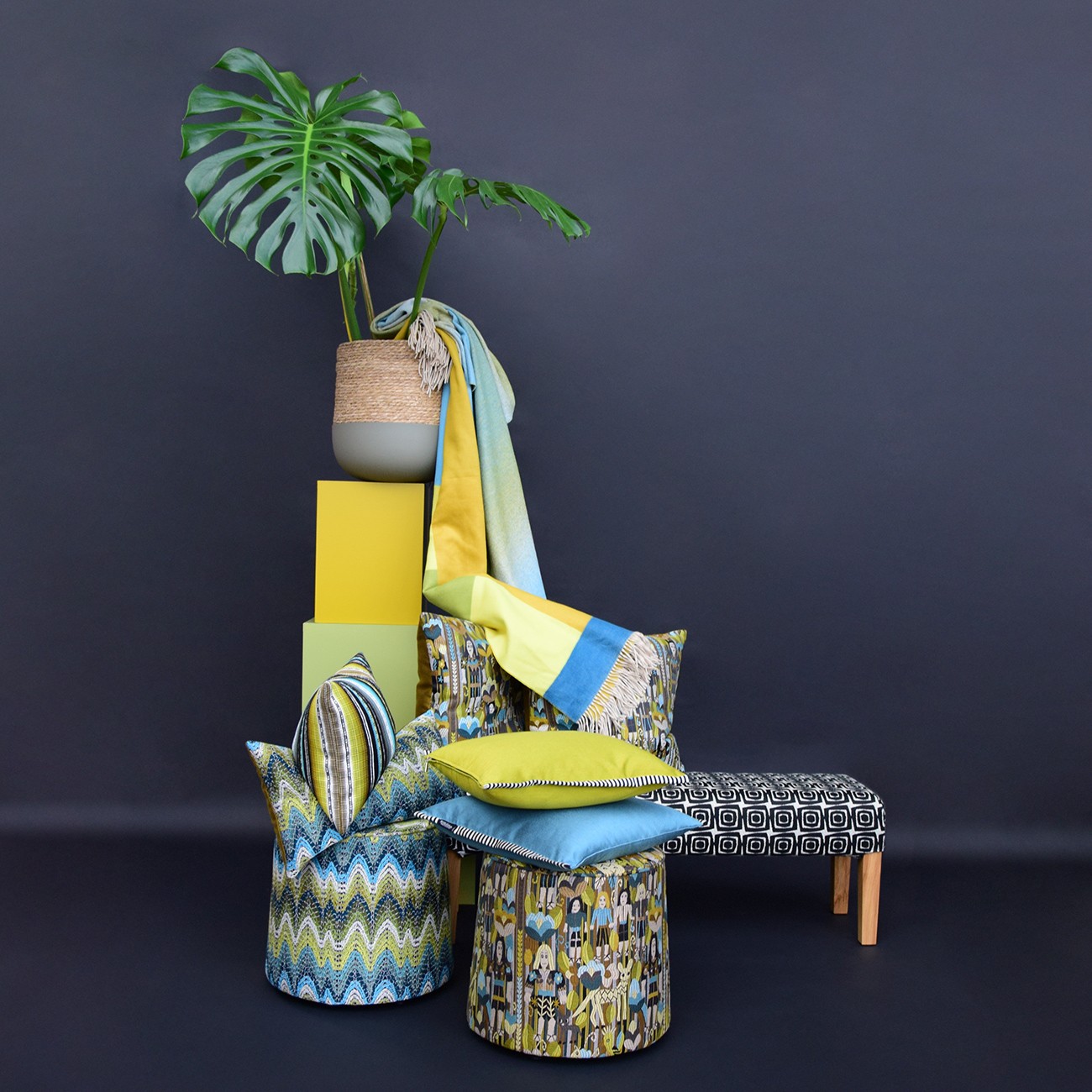 Hocker - Ola Pouf - Green - 44x40